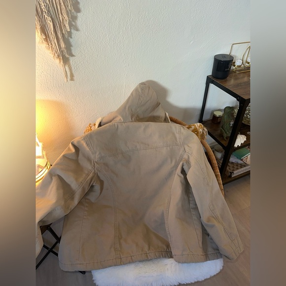 Esprit Women's Canvas Hooded Zip Jacket Sherpa - Picture 7 of 8